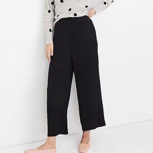 Madewell Drapey Jacquard Huston Pull On Crop Pants polka dot black